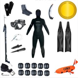 Sportsbutikken - Pakkest - undervandsjagt - Dame - 7 mm - GULD - Inkl. bly