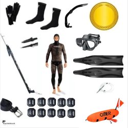 Sportsbutikken - Pakkest - UNDERVANDSJAGT - 7 mm - GULD - Inkl. bly