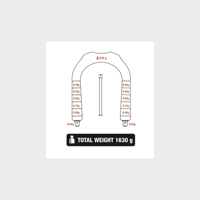 D&D halsvgt - 1,6 kg - Sort