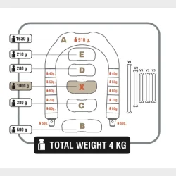 D&D halsvgt - 4 kg - Hvid