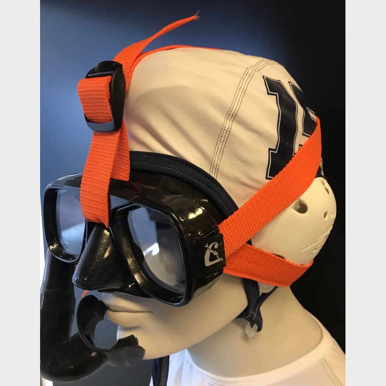 Octo smal - Maske fikseringssystem inkl. 2 snorkelholder - Mange farver - 20 mm bred nylon