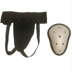 Skridtbeskytter med sort sele - Senior